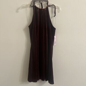 Wild Fable Velvet Halter Dress Dark Red Burgundy NWT Size M